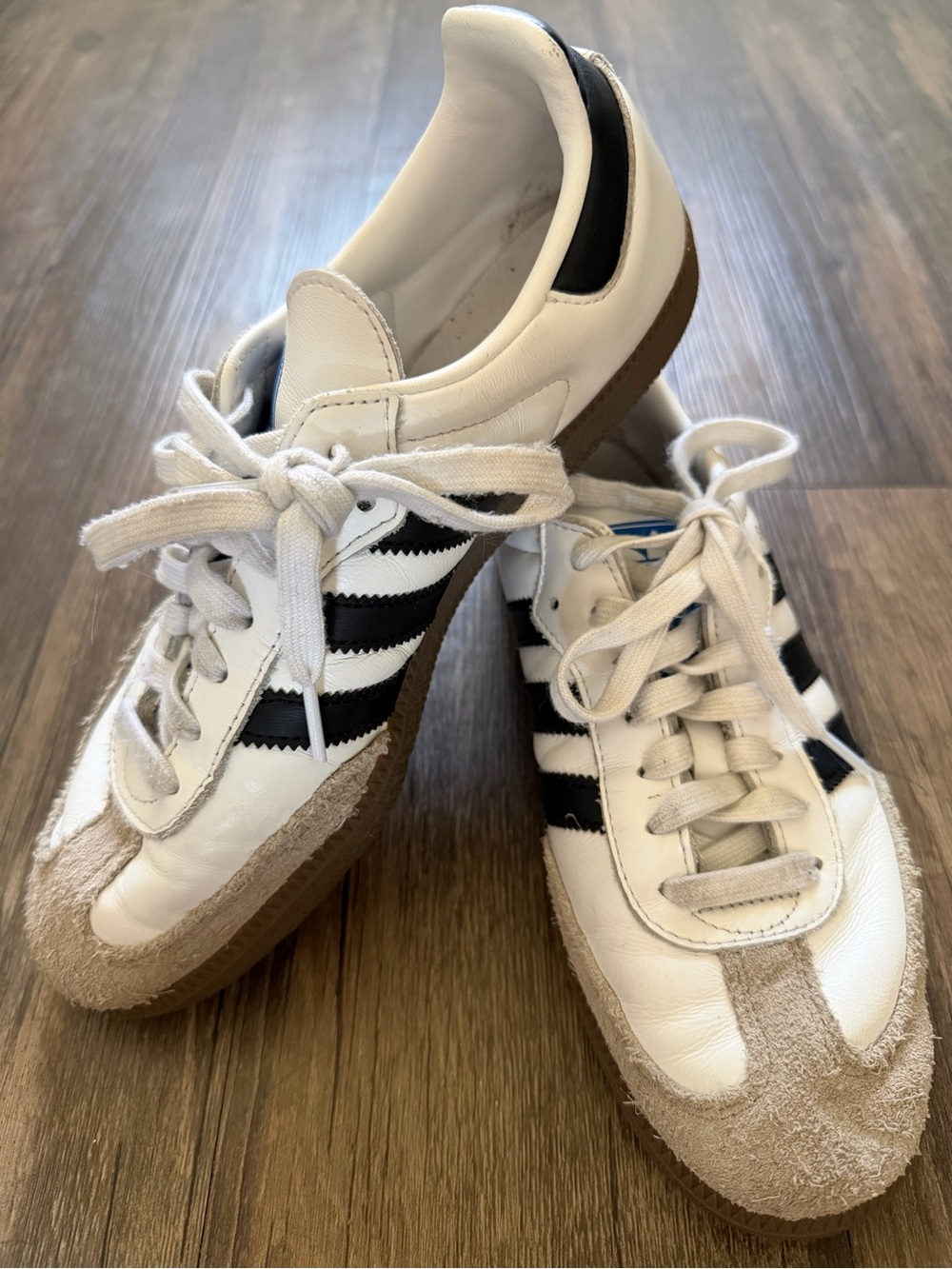 Adidas Samba OG White Sneakers Leather Shoes Stripes Gum Sole Suede Overlay 8